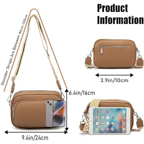 NIYUTA Borse a Tracolla da Donna, Borse a Spalla con Tasche Multiple, Pelle PU Borse a Mano Alla Moda con Tracolla miniatura 3