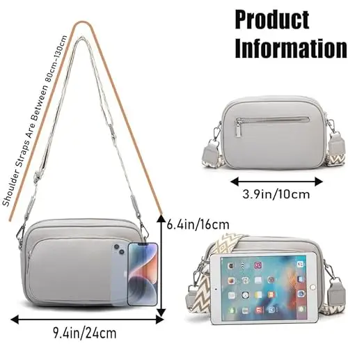 NIYUTA Borse a Tracolla da Donna, Borse a Spalla con Tasche Multiple, Pelle PU Borse a Mano Alla Moda con Tracolla miniatura 3