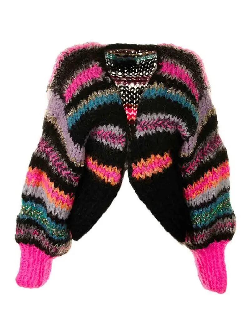 Cardigan Mian Aperto Fluo Multicolore Beige