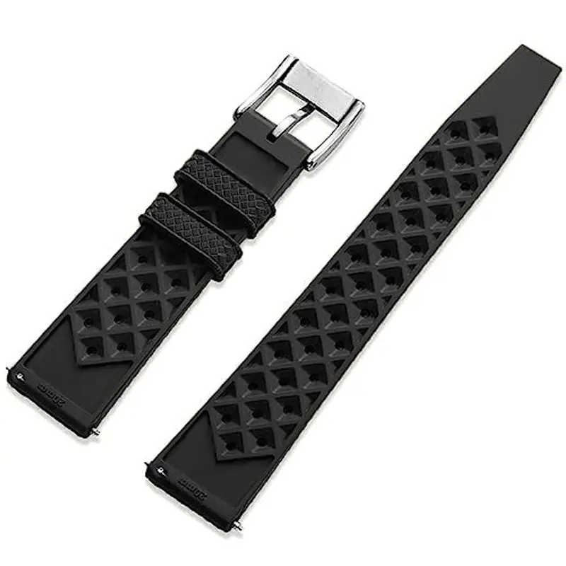 Niziruoup Cinturino Orologio Gomma Fluorurata FKM 18mm 20mm 22mm Tropical Stile Sgancio Rapido Cinturini FKM Rubber Strap Gomma Bracciale Orologio Cinturini di Ricambio per Uomo Donne miniatura 2
