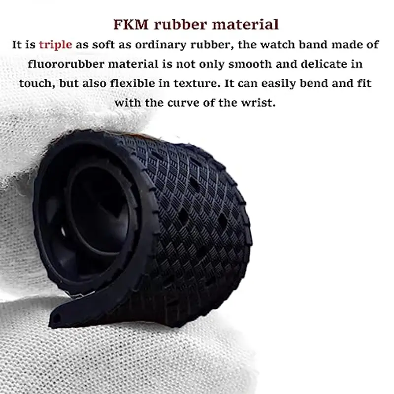Niziruoup Cinturino Orologio Gomma Fluorurata FKM 18mm 20mm 22mm Tropical Stile Sgancio Rapido Cinturini FKM Rubber Strap Gomma Bracciale Orologio Cinturini di Ricambio per Uomo Donne miniatura 3