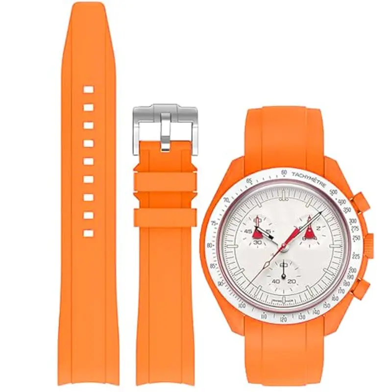 Niziruoup Cinturino Orologio Silicone Gomma Senza Spazi per Omega x Swatch Moonswatch Speedmaster 20mm Watch, Cinturino di Ricambio 20mm Cinturini per Orologio da Uomo Donna