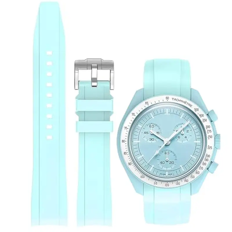 Niziruoup Cinturino Orologio Silicone Gomma Senza Spazi per Omega x Swatch Moonswatch Speedmaster 20mm Watch, Cinturino di Ricambio 20mm Cinturini per Orologio da Uomo Donna