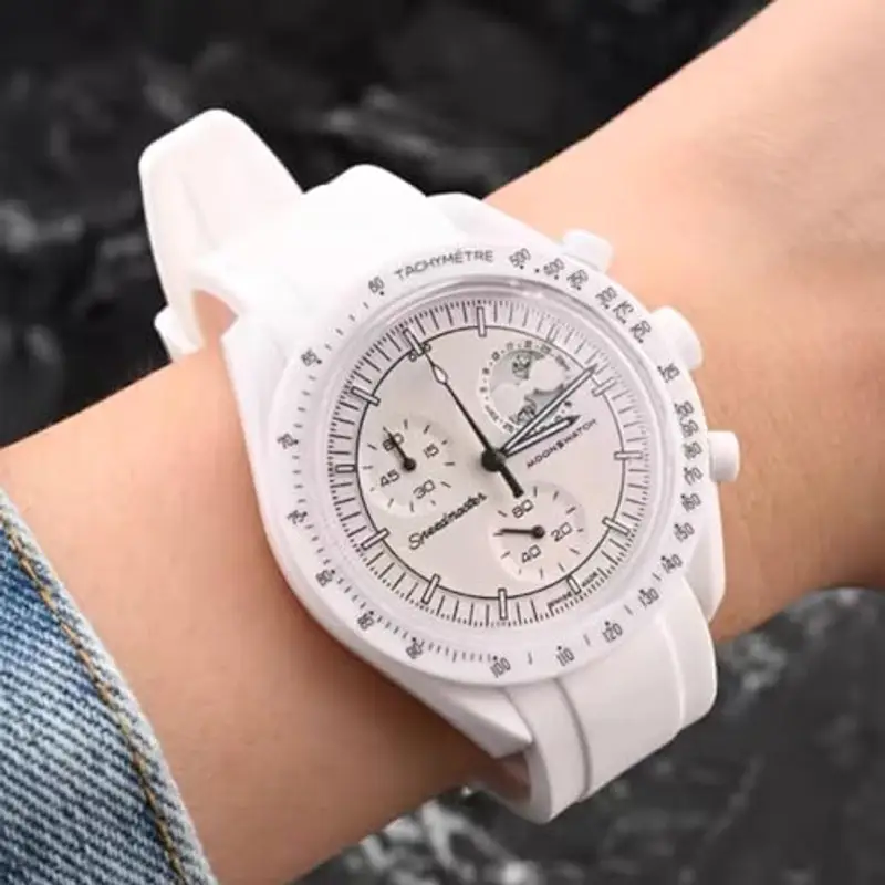 Niziruoup Cinturino Orologio Silicone Gomma Senza Spazi per Omega x Swatch Moonswatch Speedmaster 20mm Watch, Cinturino di Ricambio 20mm Cinturini per Orologio da Uomo Donna miniatura 3