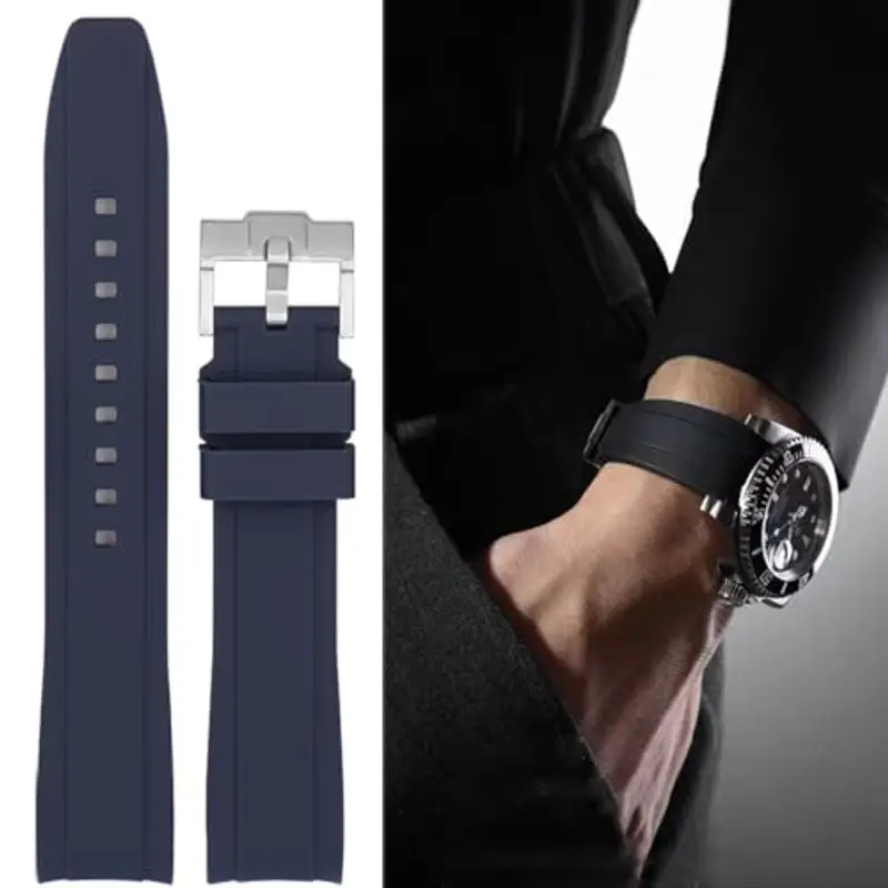 Niziruoup Cinturino Orologio Silicone Gomma Senza Spazi per Omega x Swatch Moonswatch Speedmaster 20mm Watch, Cinturino di Ricambio 20mm Cinturini per Orologio da Uomo Donna miniatura 3