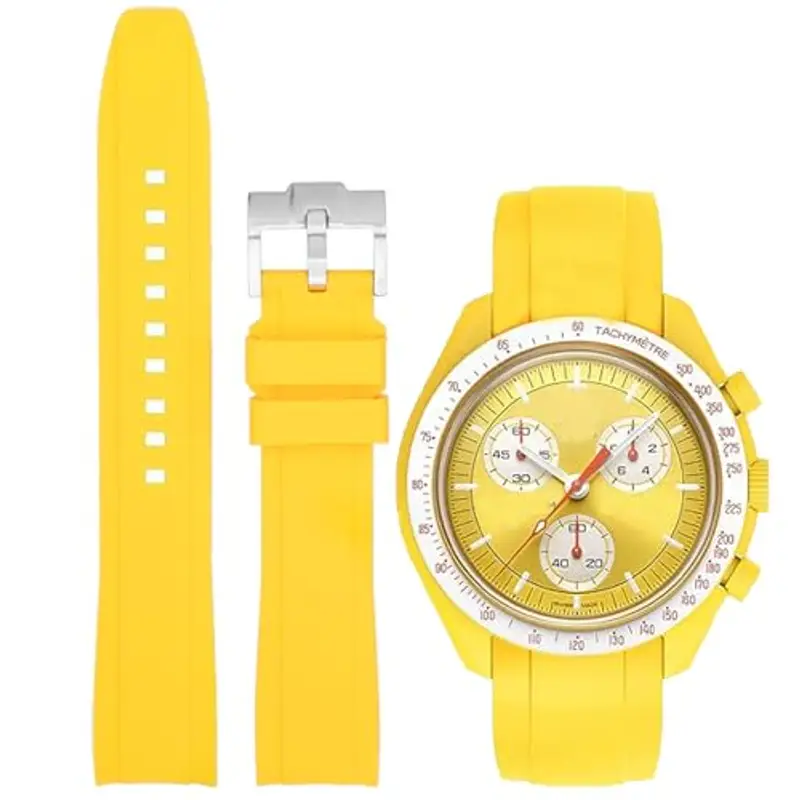 Niziruoup Cinturino Orologio Silicone Gomma Senza Spazi per Omega x Swatch Moonswatch Speedmaster 20mm Watch, Cinturino di Ricambio 20mm Cinturini per Orologio da Uomo Donna
