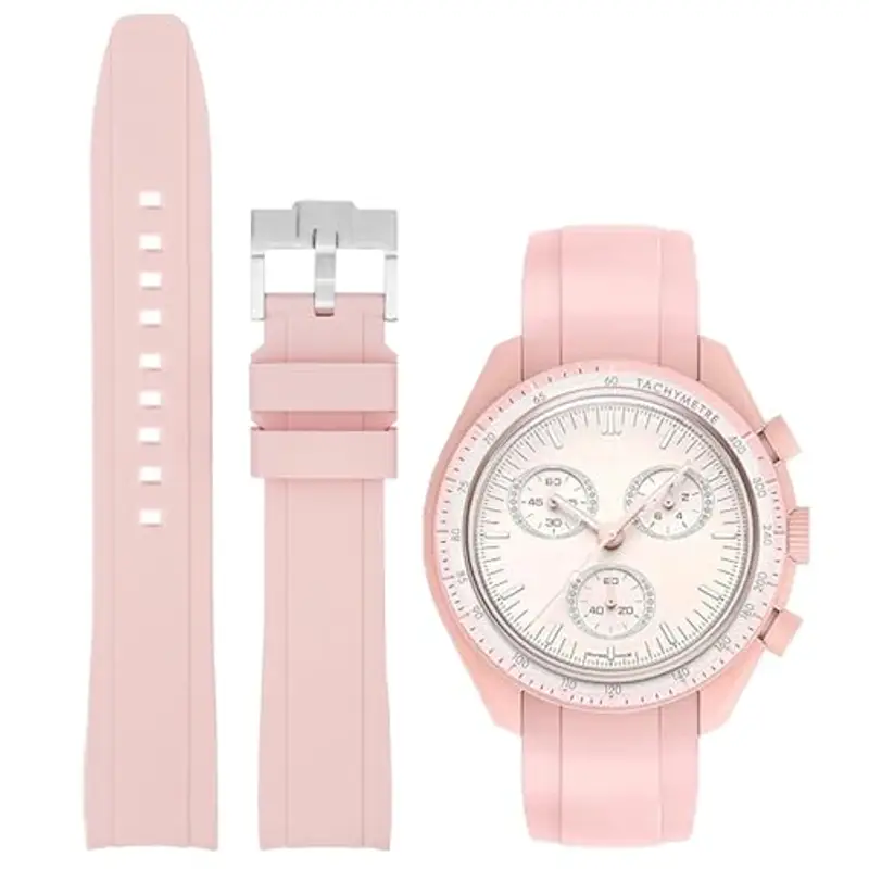 Niziruoup Cinturino Orologio Silicone Gomma Senza Spazi per Omega x Swatch Moonswatch Speedmaster 20mm Watch, Cinturino di Ricambio 20mm Cinturini per Orologio da Uomo Donna