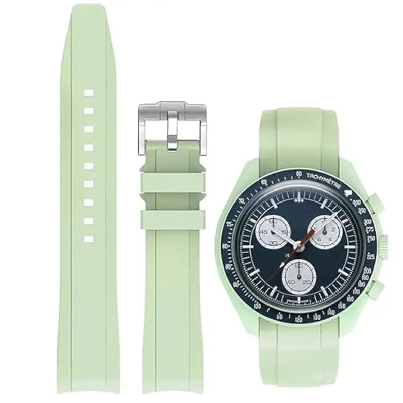 Niziruoup Cinturino Orologio Silicone Gomma Senza Spazi per Omega x Swatch Moonswatch Speedmaster 20mm Watch, Cinturino di Ricambio 20mm Cinturini per Orologio da Uomo Donna