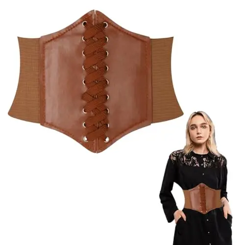 NJCXOLA Corsetto Donna Cammello Cintura Corsetto Donna Elastico Largo,Cintura Elastica Donna, Corsetto Donna Pirata per