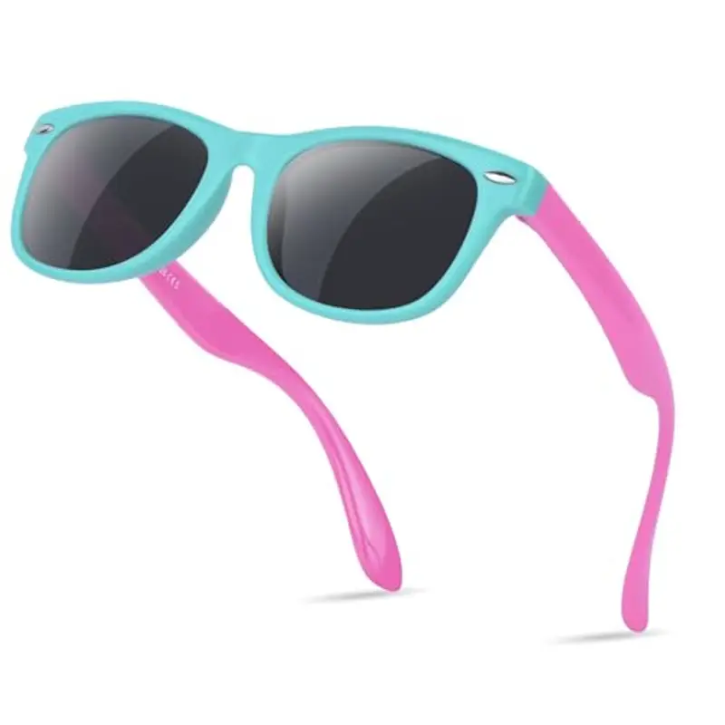 Nlieanuc Occhiali da Sole Bambino e Bambina UV400 Protezione Occhiali da Sole Polarizzati per Ragazzo e Ragazza 3 a 10 Anni Gommati Flessibili
