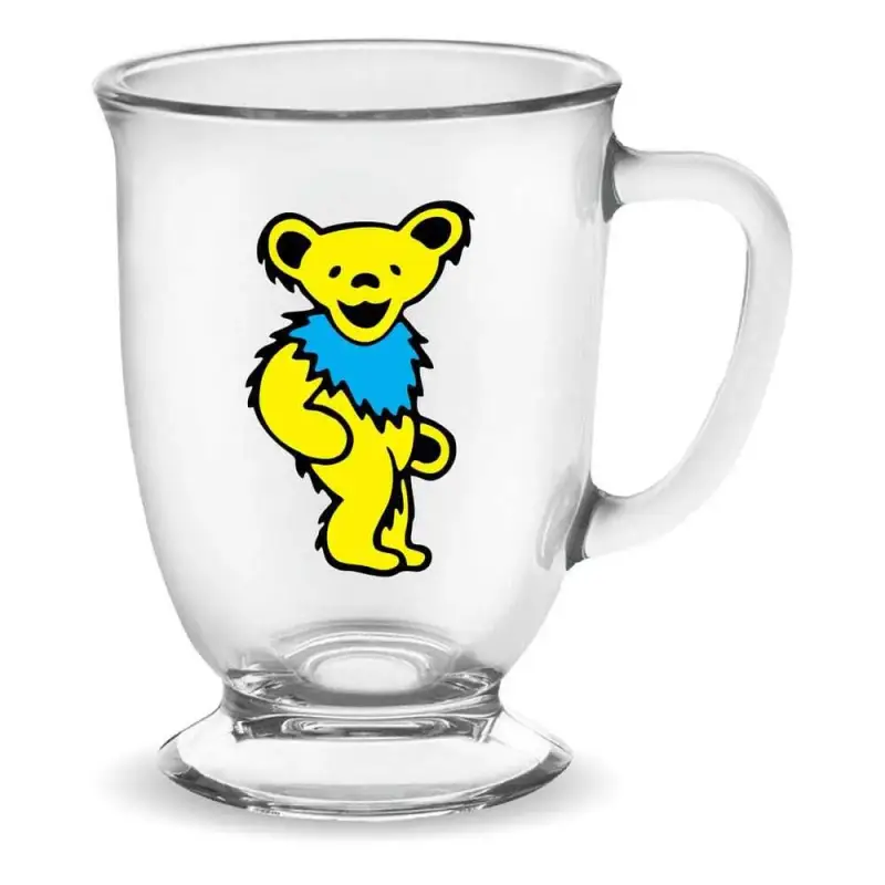 Porta foto NMR Grateful Dead Yellow Dancing Bear 16oz Glass Cafe Mug