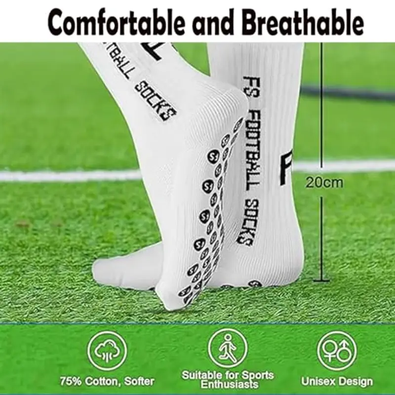 Nnicorns FS - Calzini da calcio unisex, 3/4/5/6 paia, antiscivolo, taglia 39-46, adatti per basket, ciclismo, tennis miniatura 2