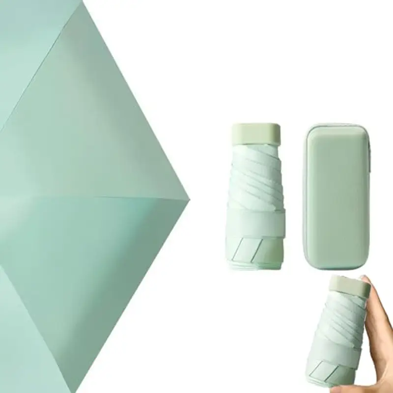 Nnicorns Travel Ombrello Pieghevole per Borsa con Custodia, Mini Ombrello Pioggia UV Protezione Sole, 6 costole