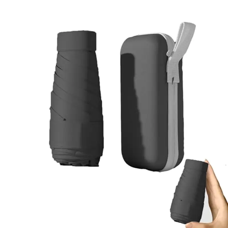 Nnicorns Travel Ombrello Pieghevole per Borsa con Custodia, Mini Ombrello Pioggia UV Protezione Sole, 6 costole