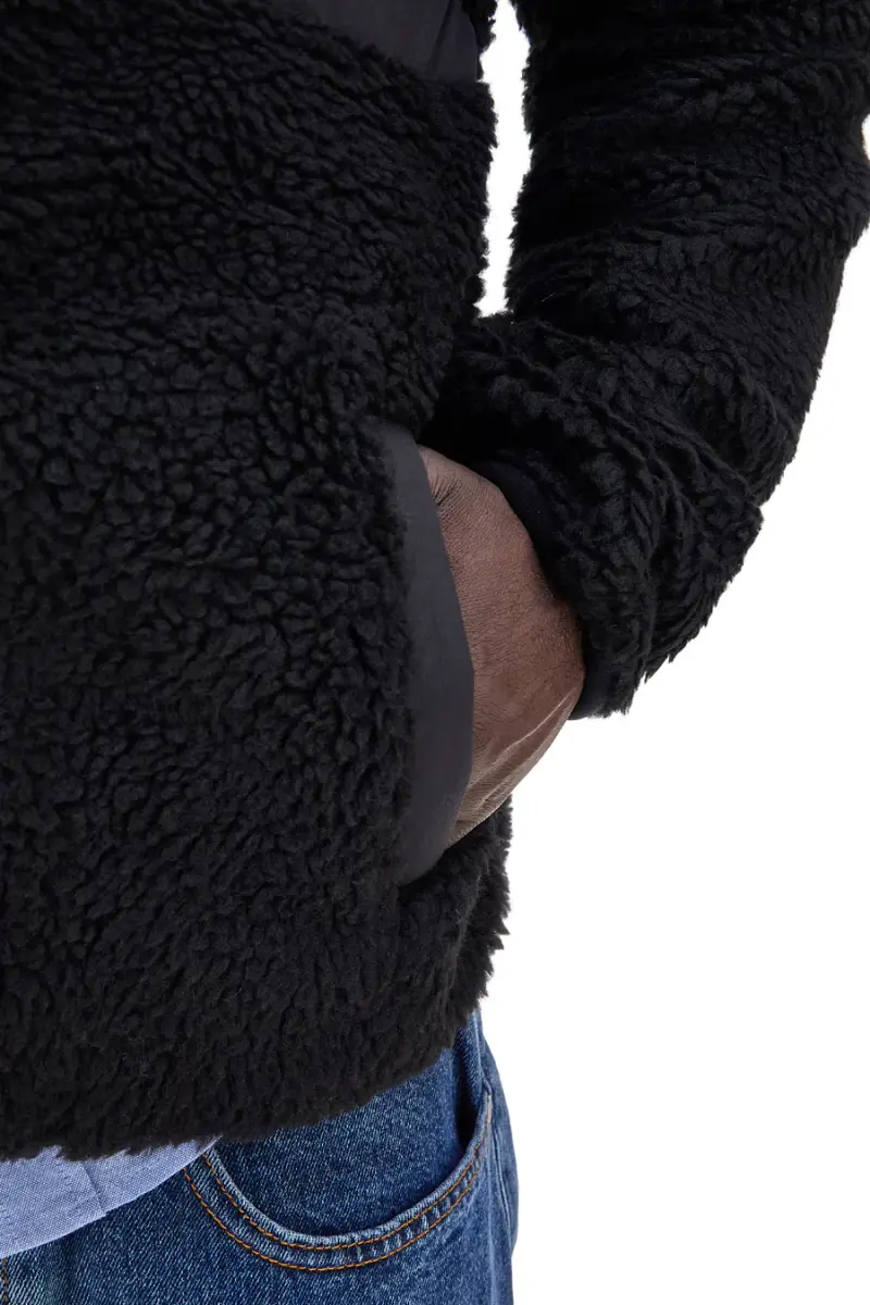 Felpa nera in pile sherpa con zip No Limits MAPF004W24 [NERO] miniatura 4