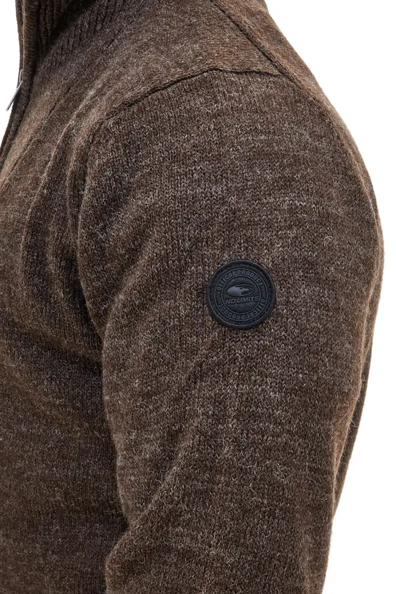 Maglione marrone con zip in misto lana No Limits MAJU020W25 [MARRONE] miniatura 3