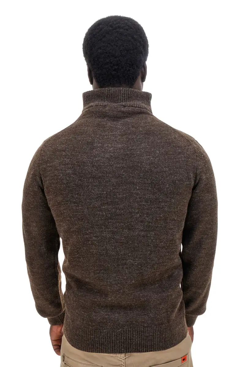 Maglione marrone con zip in misto lana No Limits MAJU020W25 [MARRONE] miniatura 5