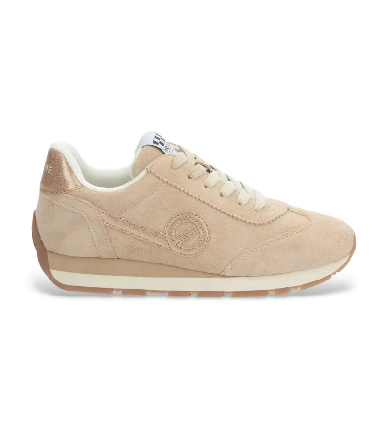 per donna KNHRVS0 Sneakers da jogging City Run beige (36), Pelle, Basso, Stringhe, Casual, Poliestere riciclato