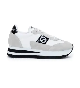 per donna KNIMN60 Scarpe da ginnastica bianche da jogging Flex (36), Pelle, Bianco, 3 a 5cm, Stringhe, Casual