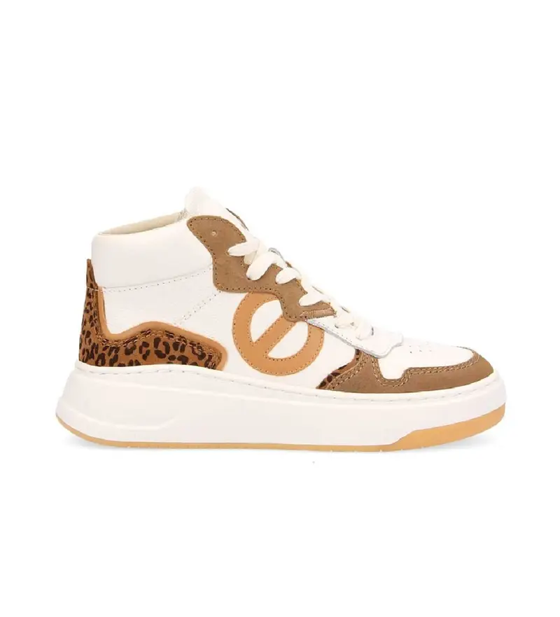 per donna LNJVNL0 Sneakers Bridget Mid in pelle beige (36), Basso, Stringhe, Casual