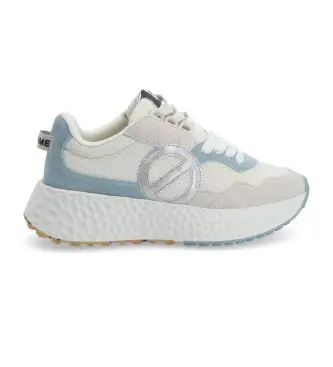 per donna NNVEKSD Sneakers Carter Jogger in pelle beige e blu (36), 3 a 5cm, Stringhe, Casual