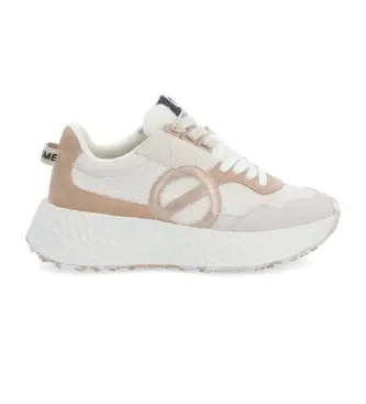 per donna NNVEKSD Sneakers Carter Jogger in pelle beige e bronzo (36), 3 a 5cm, Stringhe, Casual
