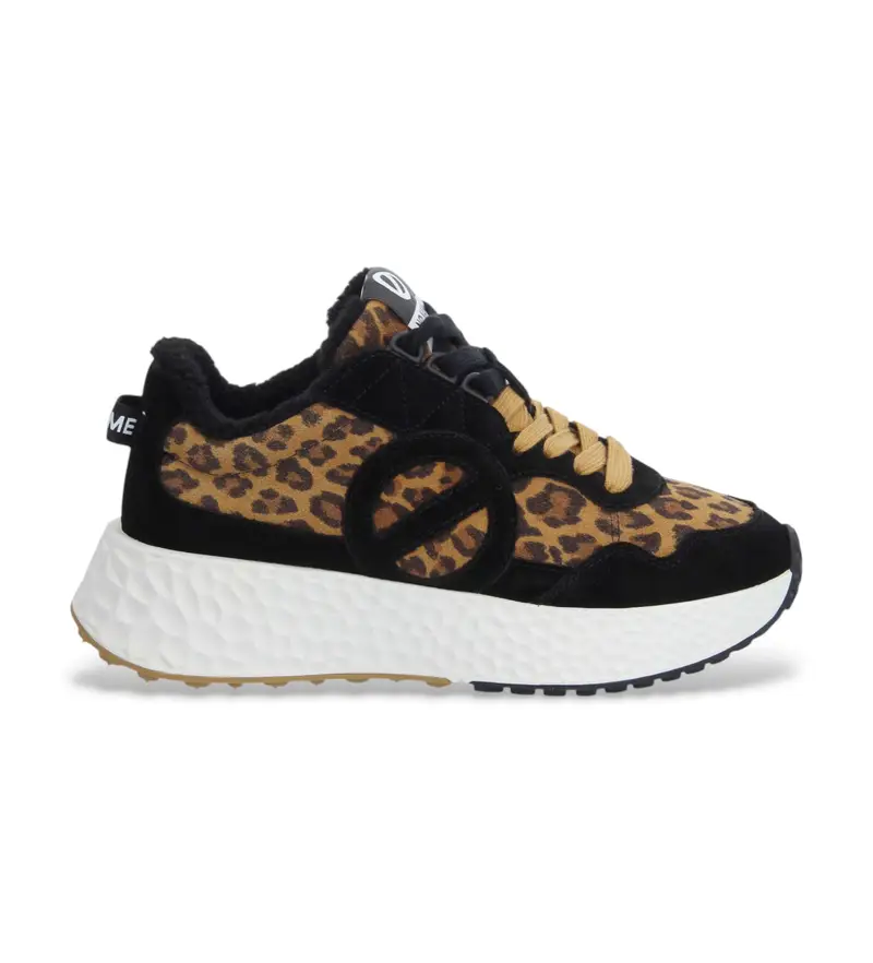 per donna. NNVELE0 Sneakers Carter Jogger con stampa animalier (36), 1 a 3 cm, Stringhe, Casual, Animal Print, Poliestere riciclato Pelle
