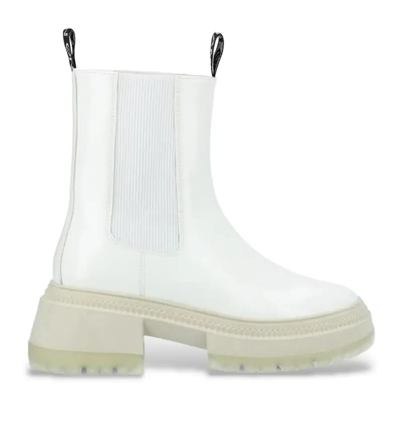 per donna NNYMRN0 Stivaletti White Strong Jodhpur in vernice impermeabile (37), Bianco, 3 a 5cm, Nessuno, Casual Pelle