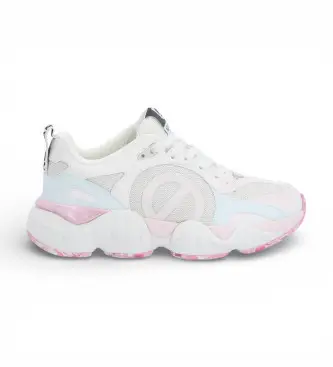 per donna PNVKKND Sneakers Krazee Runner, bianche e rosa (36), Bianco, 3 a 5cm, Stringhe, Casual
