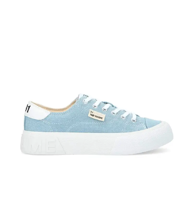 per donna QNBCDN0 Sneakers in tela denim lavato con cuciture Reset Sneaker blu (39), Tessuto, Basso, Stringhe, Casual
