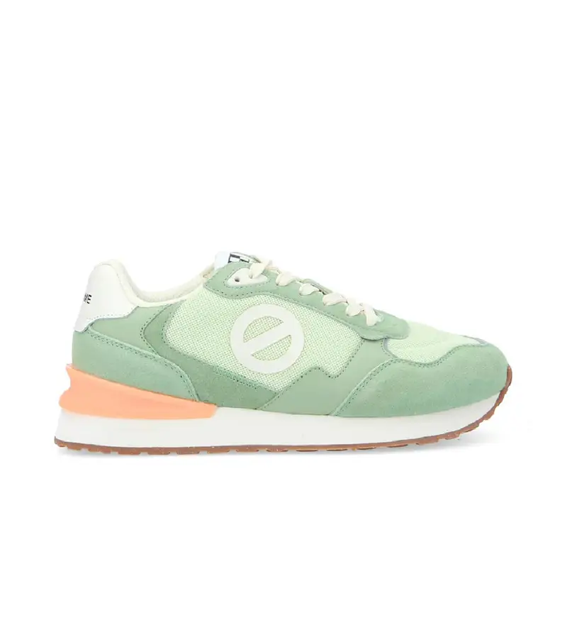 per donna. QNIPSM0 Sneaker Tova Runner in pelle e mesh con suola verde chiaro (37), Basso, Stringhe, Casual