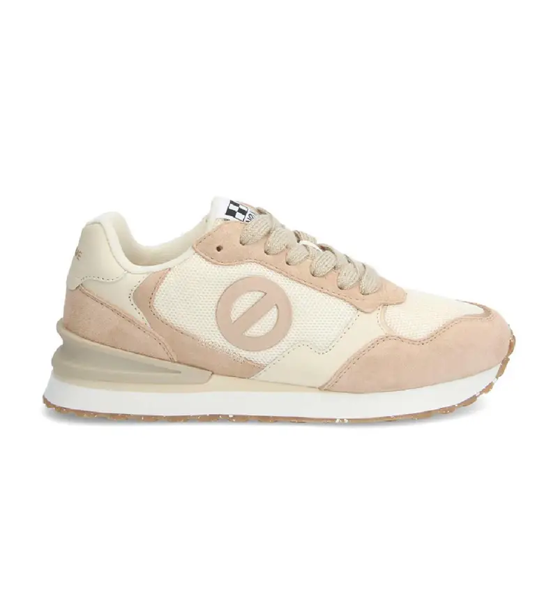per donna QNIPSME Sneakers Tova Runner in pelle beige (37), Basso, Stringhe, Casual