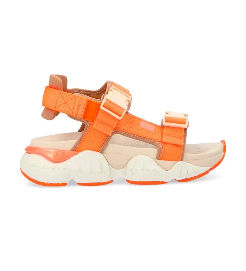 per donna QNVNN60 Sandali arancioni Krazee (37), Tessuto, Basso, Fibbia, Casual, Arancione