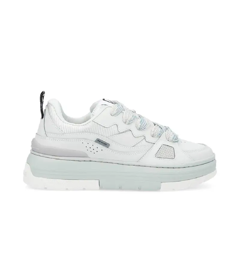 per donna RNFCNR0 Sneakers Nollie in pelle con plateau ispirate allo Skate bianco, grigio chiaro (36), Basso, Stringhe, Casual