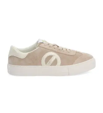 per donna TNACEZ0 Sneakers in pelle beige con punta arcuata (36), Basso, Stringhe, Casual