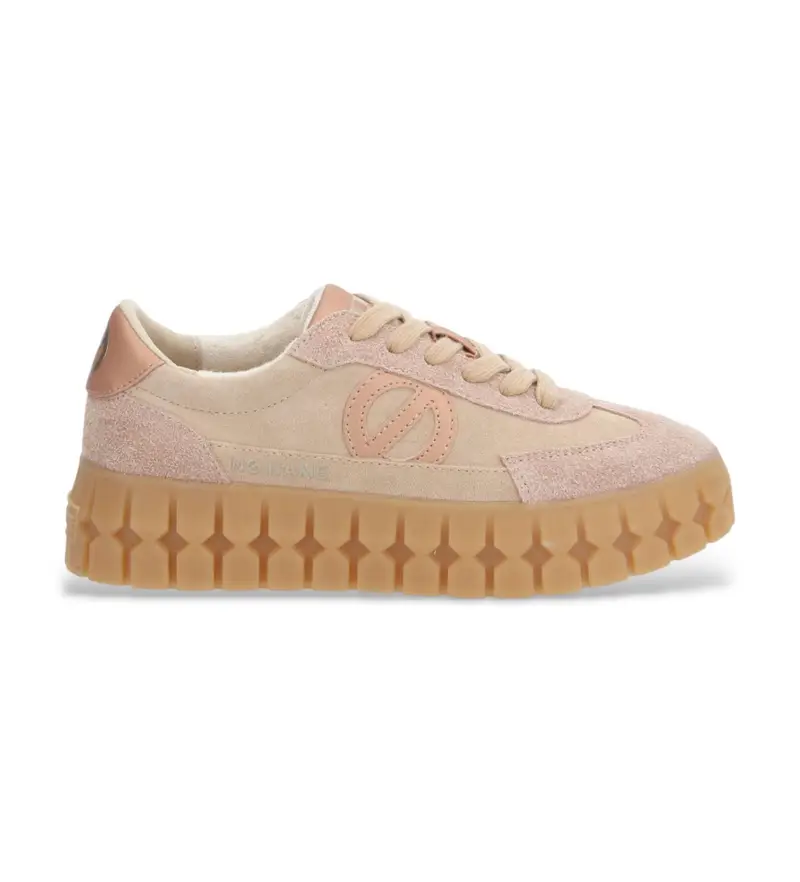 per donna TNPSDB0 Sneakers in pelle beige Play Side (36), 3 a 5cm, Stringhe, Casual Cammello