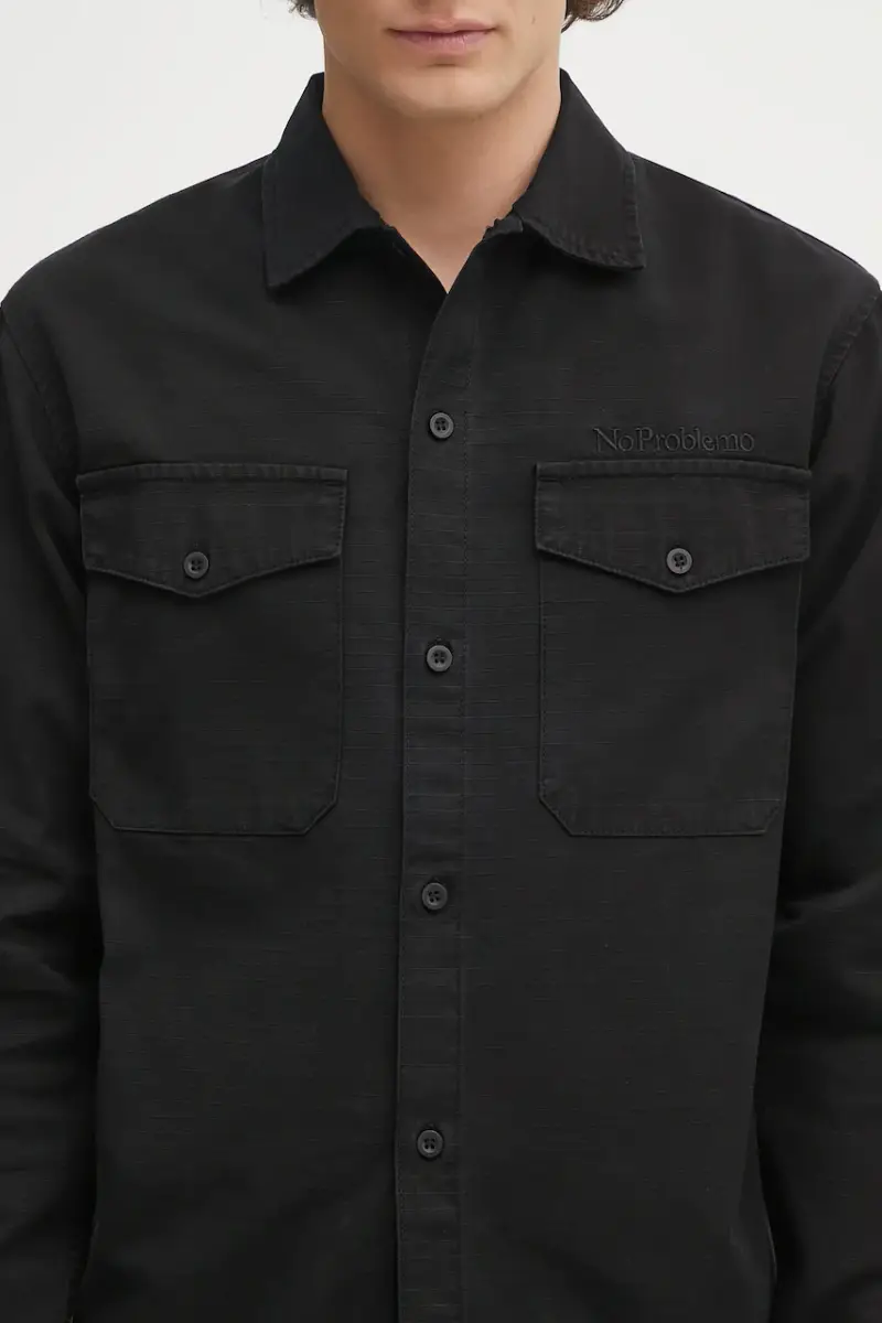 camicia in cotone Mini Problemo Work Shirt Nero miniatura 4