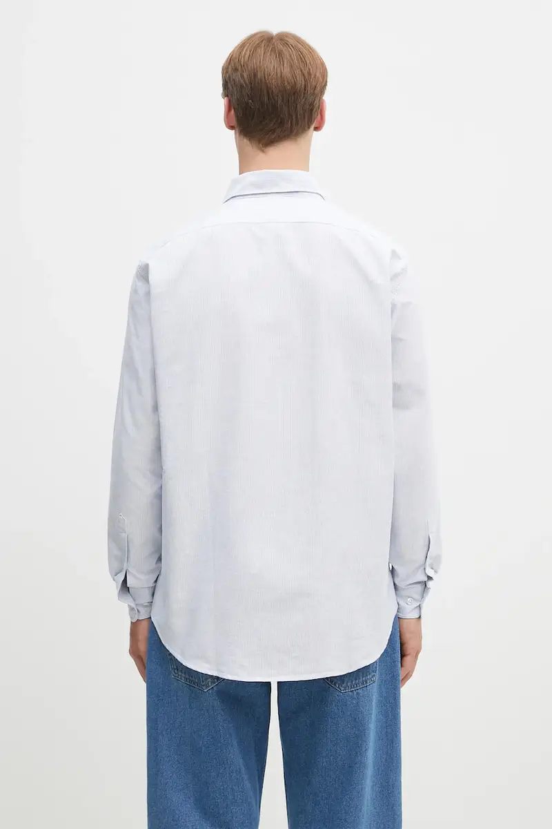 camicia in cotone No Problemo LS Stripe Shirt Blu miniatura 3