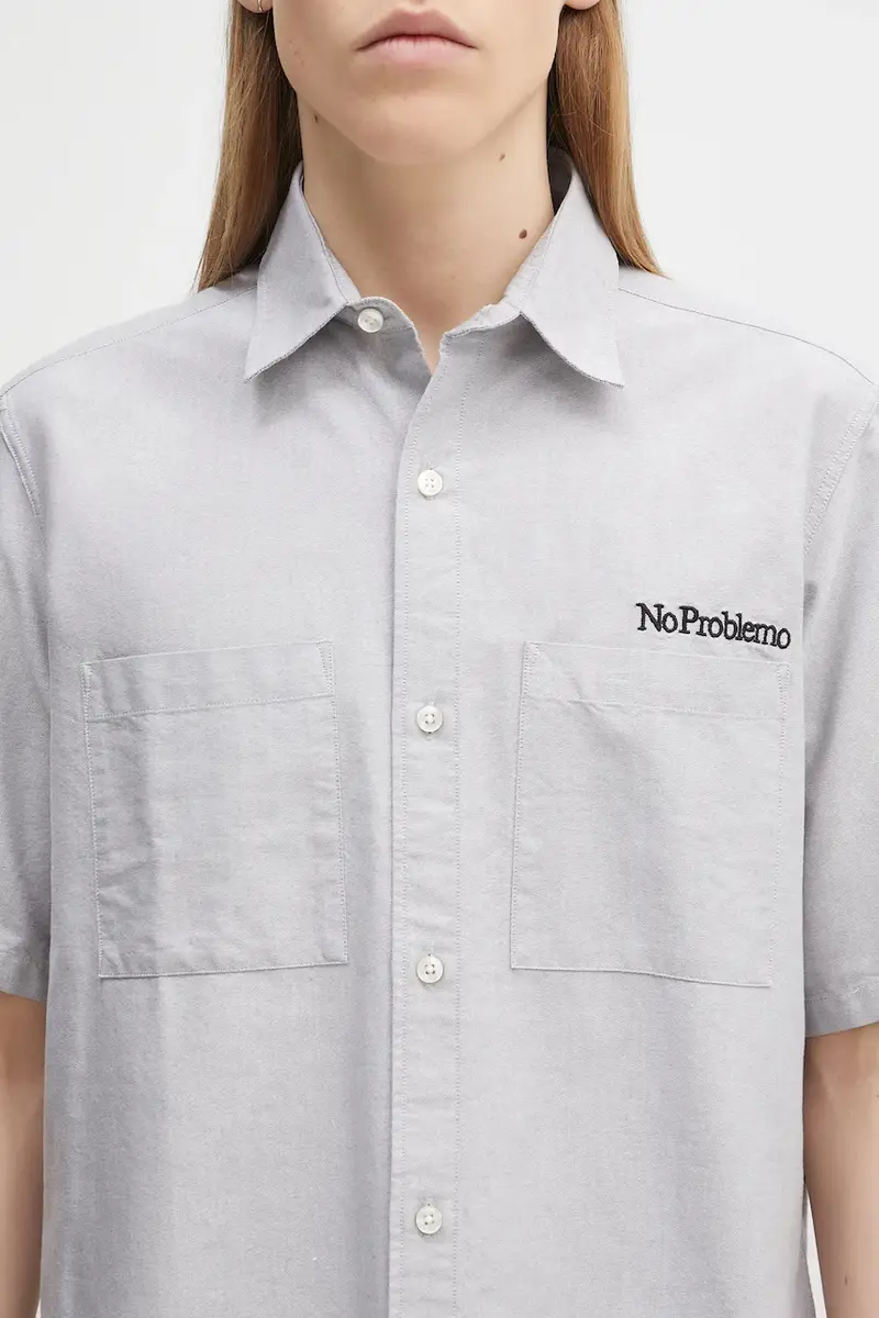 camicia in cotone SS Uniform Shirt Grigio miniatura 4