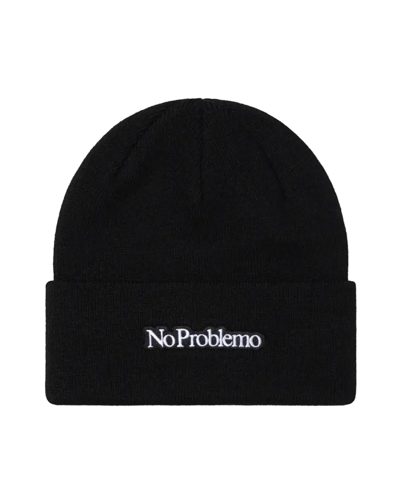 Cappello beanie nero con logo
