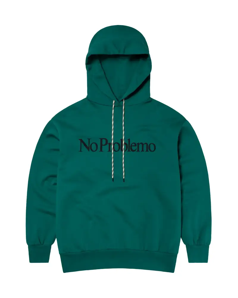 Felpa con big logo e cappuccio verde