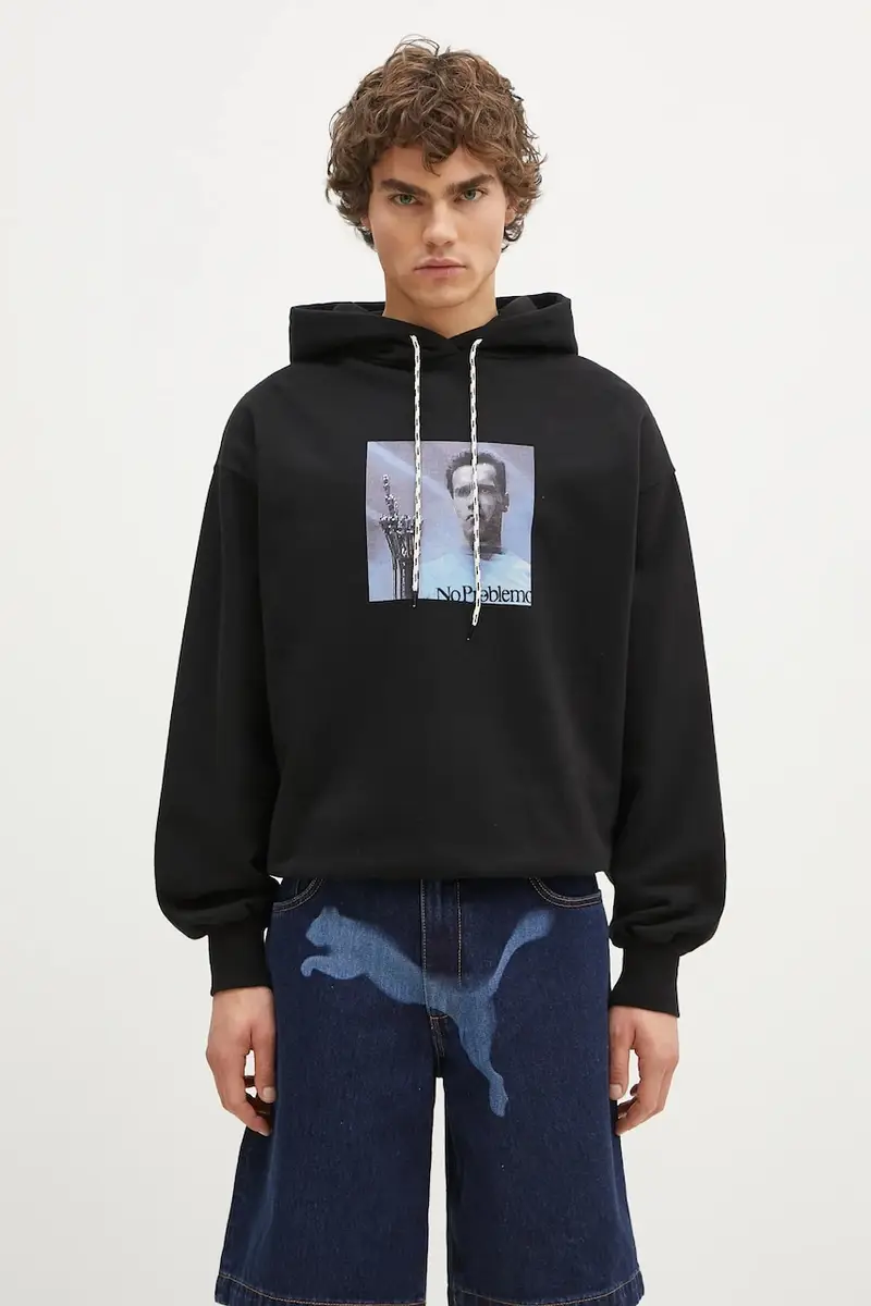 felpa in cotone I ll Be Back Hoodie uomo colore nero con cappuccio NP20015.02