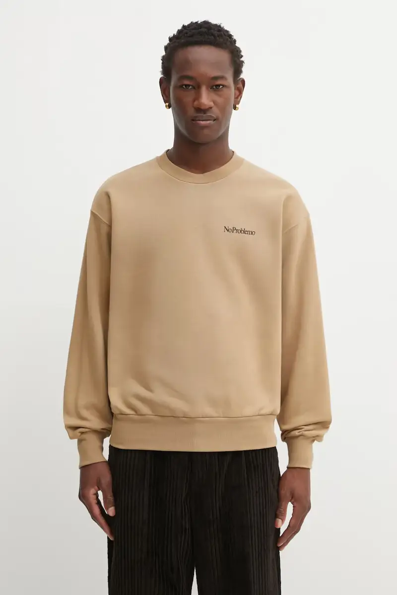 felpa in cotone Mini Problemo Beige