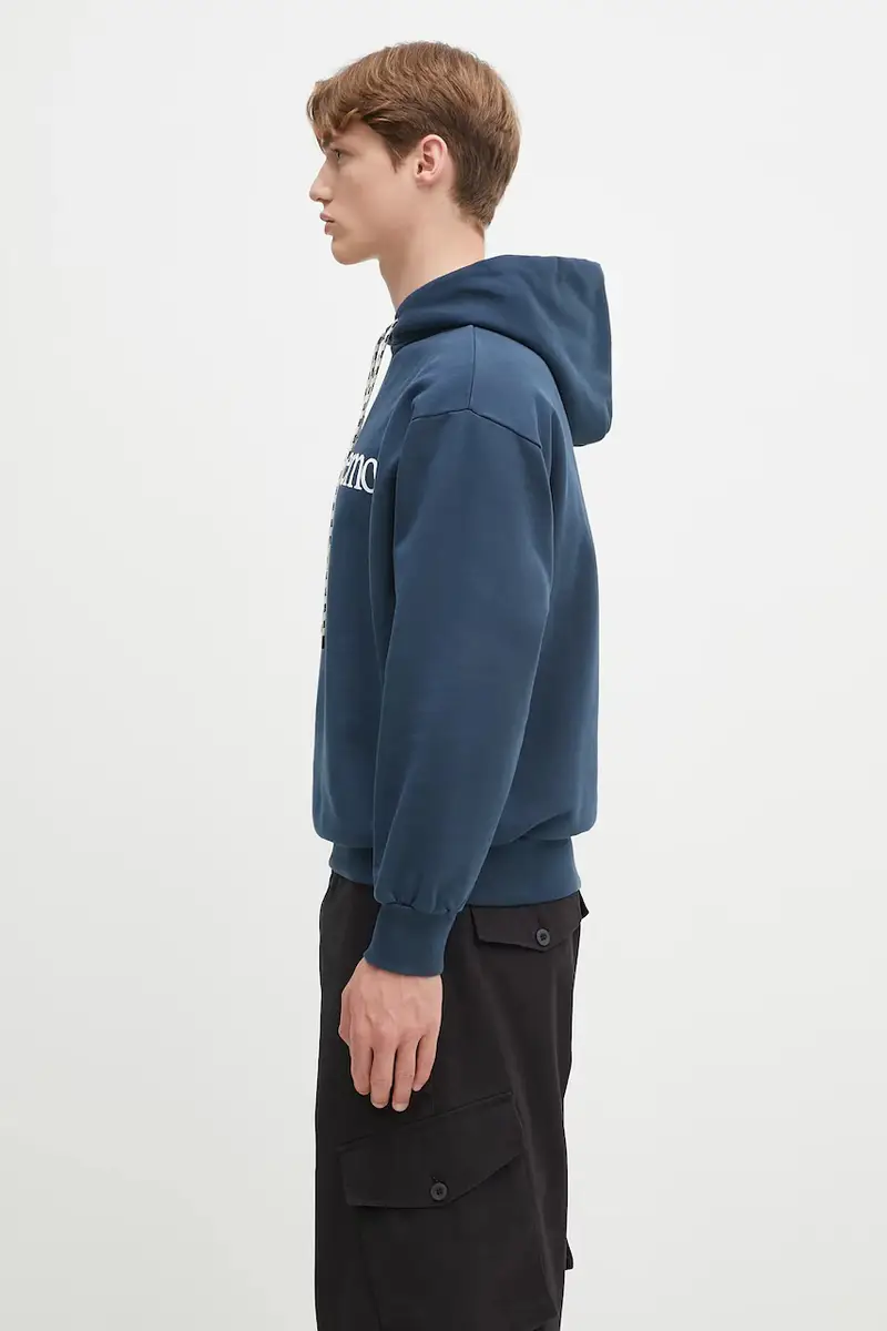 felpa in cotone No Problemo Hoodie Blu navy miniatura 3
