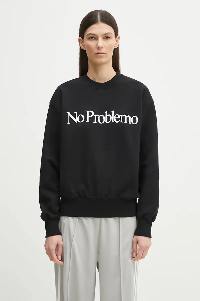 felpa in cotone No Problemo Sweatshirt Nero miniatura 2