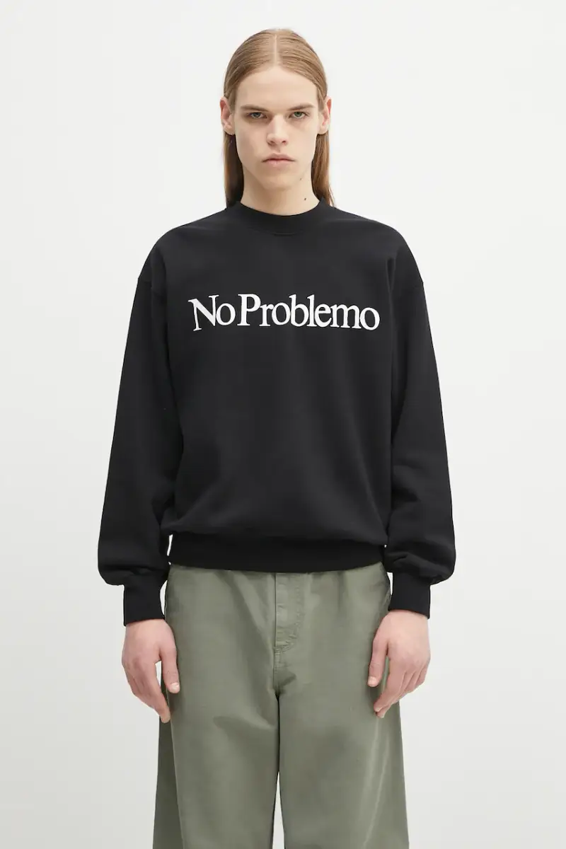 felpa in cotone No Problemo Sweatshirt Nero
