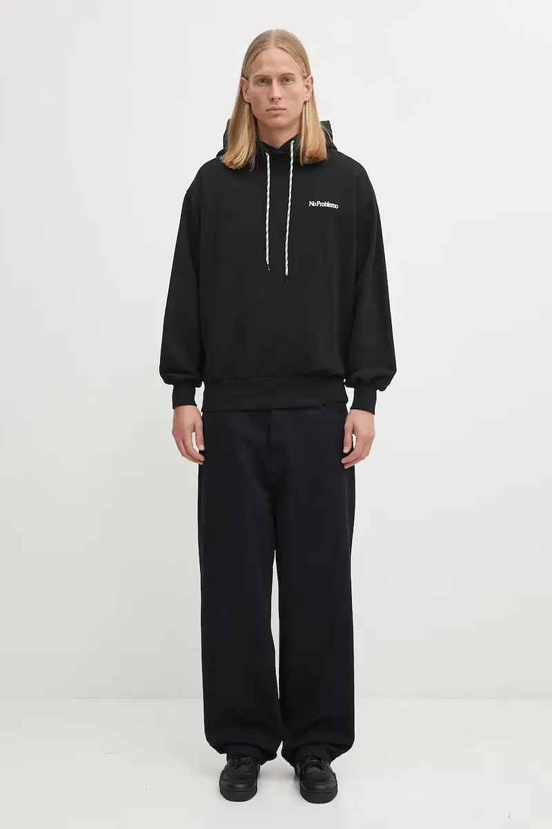 felpa in cotone Sidd Nero miniatura 5