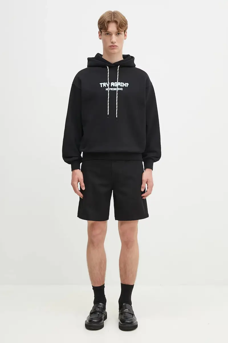 felpa in cotone Try Again Hoodie Nero miniatura 5