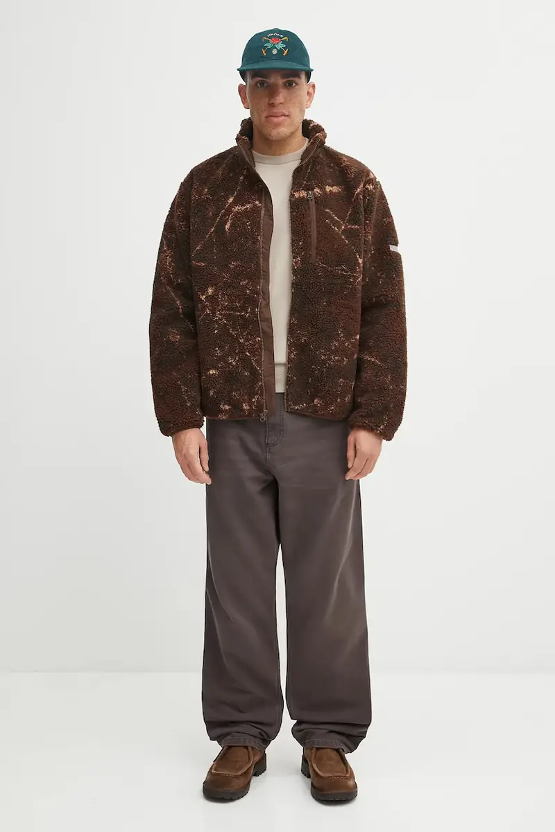 felpa in pile Zip Through Fleece Marrone miniatura 5