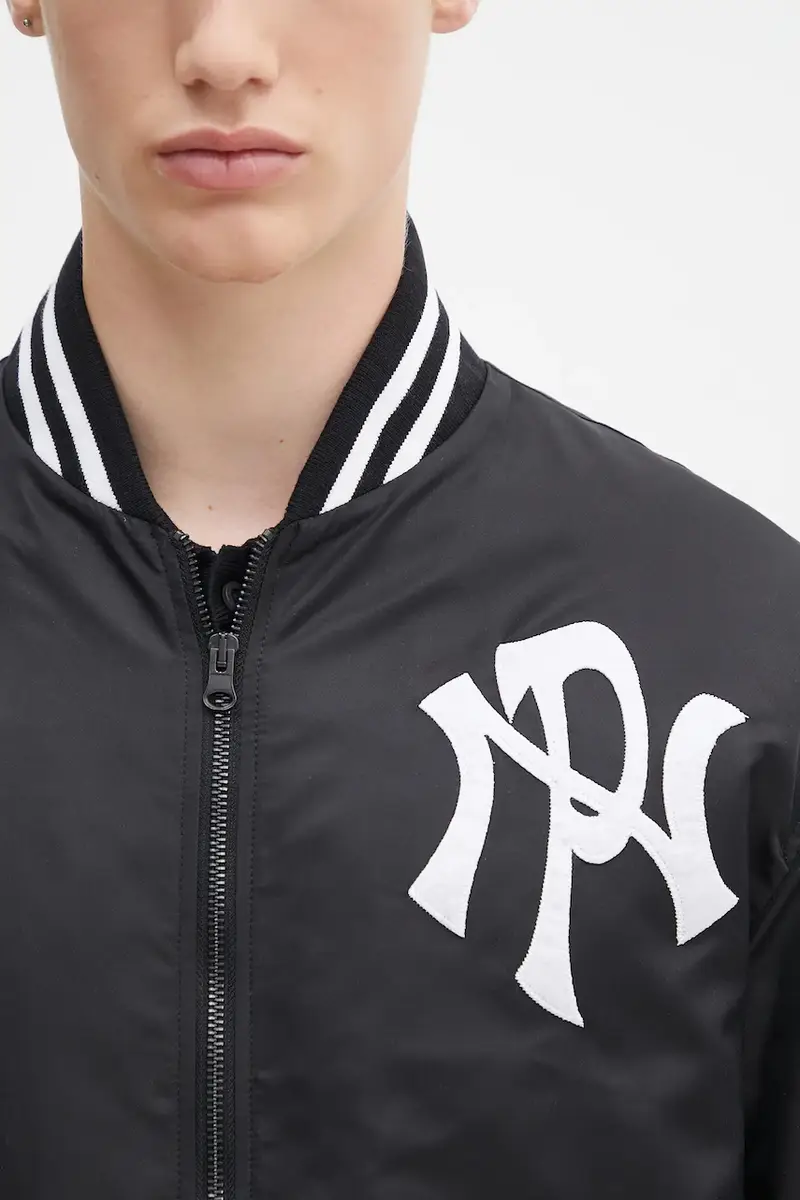 giacca bomber NYP Nylon Varsity Jacket Nero miniatura 4